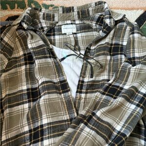 cottagecore green plaid button-up